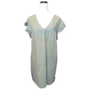 ASOS green baby doll ruffle sleeve dress size 6 EUC